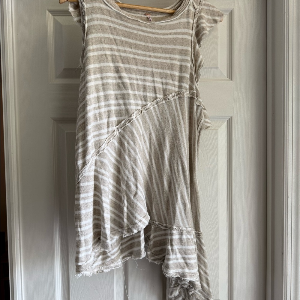Free People Between the Lines Striped Tunic Dress or Oversized Top Size Small